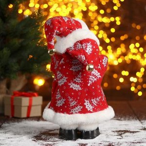 Дед Мороз "В красной шубке в ёлочках с подарками" двигается, 15х30 см