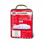 Чехол-тент на автомобиль AUTOPROFI, седан, водонепроницаемый, двойные швы, два вентиляционных окна, молния для двери водителя, 2 ремня для фиксации тента, 435х165х119 см.   разм. М