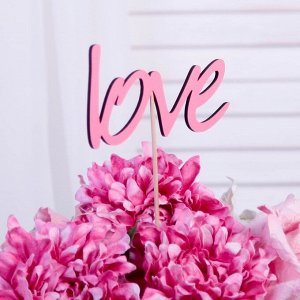 Топпер "Love" розовый 12,9х6,7 см