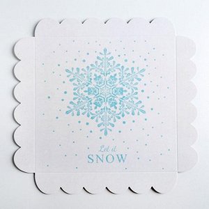 Коробка для кондитерских изделий с PVC крышкой Let it snow, 21 x 21 x 3 см