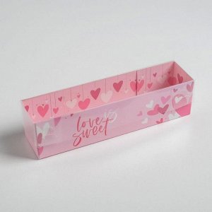 Коробочка для макарун с PVC крышкой «Love is sweet», 19,5 х 5 х 4,5 см
