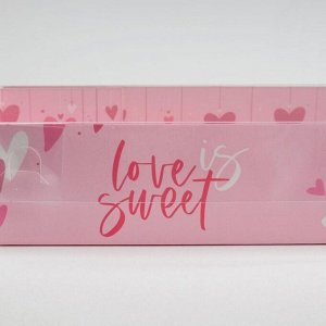 Коробочка для макарун с PVC крышкой Love is sweet, 19,5 х 5 х 4,5 см