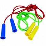 Скакалка цветной шнур пластиковые ручки 2,5м