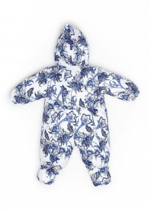 Комбинезон-конверт "трансформер", Зима, Синие цветы на белом , арт. 147шм