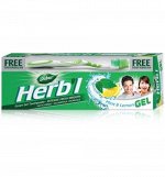 DABUR HERB&#039;L Fresh Gel MINT &amp; LEMON/Паста зубная (гель) + зубная щётка ср. Жесткости 150г.