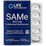 Life Extension, SAMe, S-аденозил-метионин, 400 мг, 60 таблеток, покрытых кишечнорастворимой оболочкой