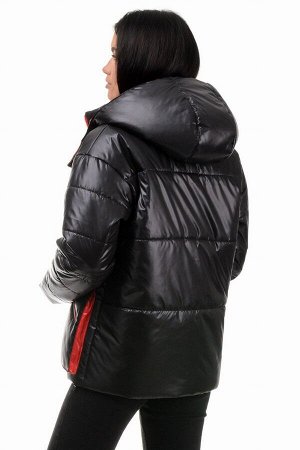 Куртка демисезонная «Бланш», 42-48, арт.297 черный-красный
