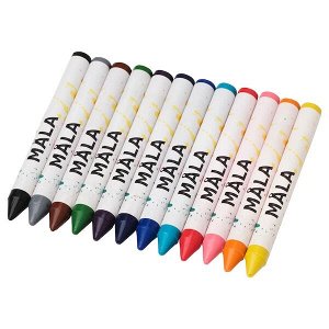 МОЛА Восковой карандаш, разные цвета, 12 шт