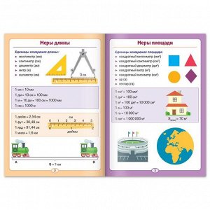 Шпаргалка по математике «Меры величин» для 1-4 кл., 8 стр.