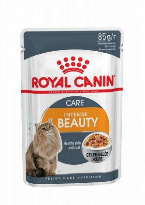 Royal Canin Intense Beauty влажный корм для красоты шерсти кошек Желе 85гр пауч