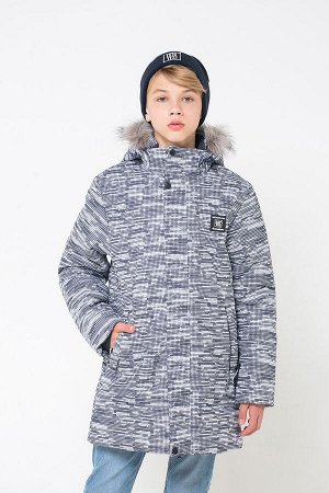 Куртка(Осень-Зима)+boys (темно-серый, квадратики)