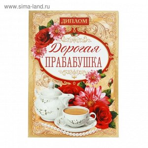 Диплом Дорогая прабабушка 16 х 11 см