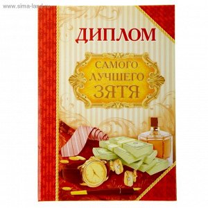 Диплом Самый лучший зять 15,2 х 21,5 см