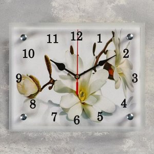 Часы-картина настенные, серия: Цветы, "Орхидея", 20х25 см