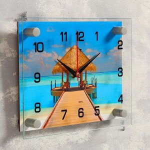Часы настенные, серия: Море, "Пляж", 20х26 см, в ассортименте