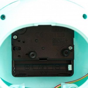 Часы-светильник "Мишка"  LED, с будильником, 3 AA. USB. 5 Вт, дискр. ход, голубой