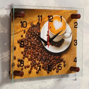 Часы настенные, серия: Кухня, "Кофе", плавный ход, 20 х 26 см