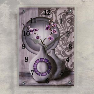 Часы настенные, серия: Интерьер, "Сиреневые вазы", 25х35  см, микс