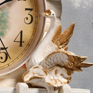 Часы настенные с кукушкой "Лебеди", плавный ход, 63 х 8 х 32 см, белые
