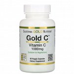 California Gold Nutrition, Gold C, витамин C, 1000 мг, 60 растительных капсул