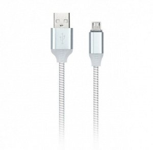 Дата-кабель USB - Type C, с индикацией, 1 м, белый, с мет. након. (iK-3112ss white)