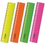 Линейка 15см СТАММ &quot;Neon&quot; пластиковая, с волнистым краем, ассорти