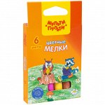Набор цветного мела Мульти-Пульти &quot;Енот на опушке леса&quot;, круглый, 6цв., картонная коробка, европод.