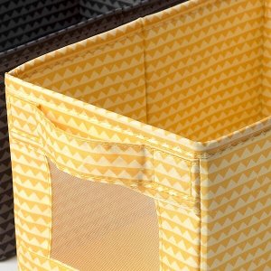 УППРЮМД Коробка, черный желтый/бирюзовый 18x27x17 см