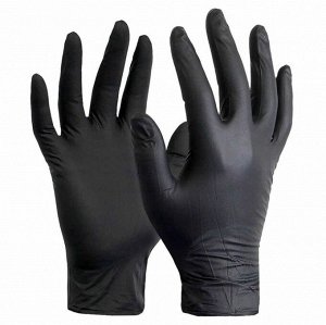 Wally Plastic Перчатки винило-нитриловые 100 шт (50 пар) | черный XL