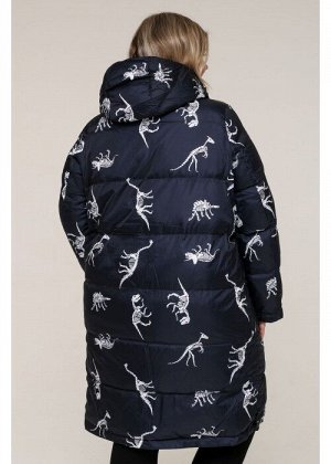 Женская зимняя куртка 203-01 Динозавры Синий