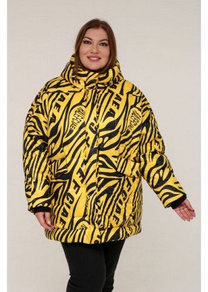 Женская зимняя куртка 20366 Зебра желтая