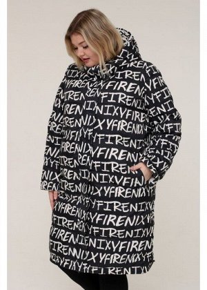 Женская зимняя куртка 203-01 Буквы на черном