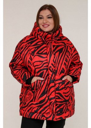 Женская зимняя куртка 20366 Зебра красная