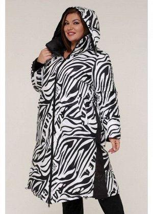 Женская зимняя двухсторонняя куртка 190006 Черно-белый