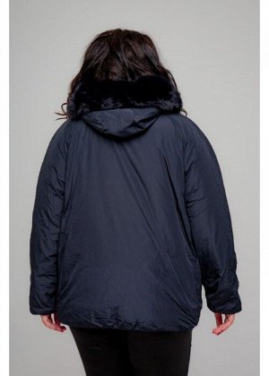 Женская зимняя куртка, А-561, Темно-Синий+Декор