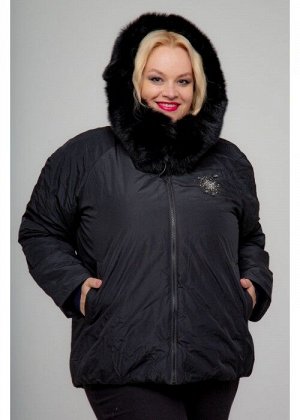 Женская зимняя куртка, А-561, Черный+Декор