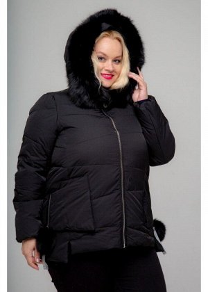 Женская зимняя куртка, 352-71 Бубоны, Черный