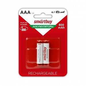 Аккумулятор Smartbuy 800mAh AAA/2BL NiMh бл/2шт