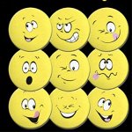 Сахарные фигурки медальоны &quot; СМАЙЛЫ&quot; 5шт/уп
