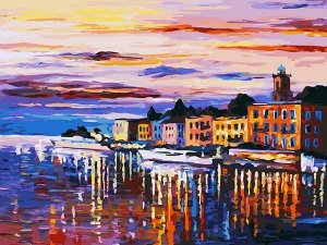 "Озеро Комо - Белладжио" живопись на холсте 30*40см