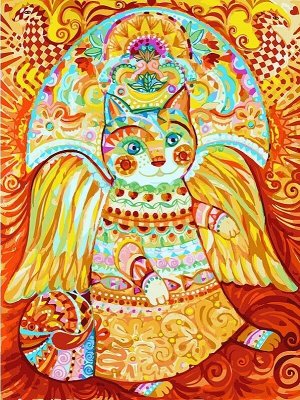"Солнечный кот"  живопись на холсте 30*40см