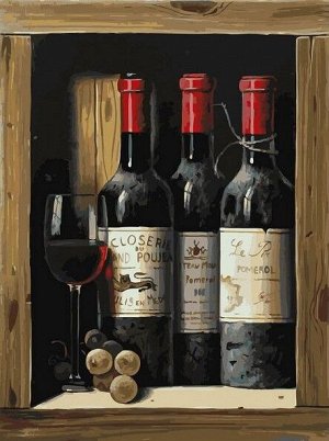 "Коллекционное вино" живопись на холсте 30*40см