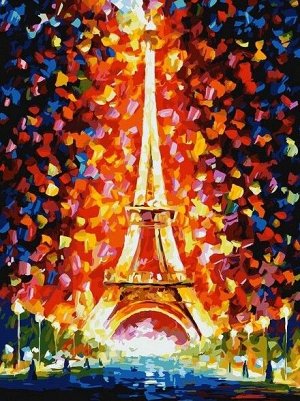 "Париж - огни Эйфелевой башни" живопись на холсте 30*40см