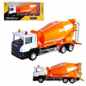 Машинка металлическая Uni-Fortune RMZ City 1:64 Бетономешалка Scania, без механизмов, цвет оранжевый, 18.8 x 5.17 x 9 см186