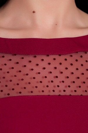 Платье 199 "Барби сетка" светло-бордовый