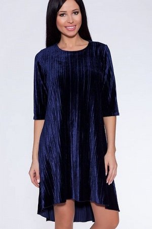 Платье 252 "Велюр", темно-синий