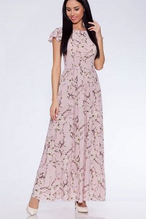 Платье 076 "Шифон", розовый/сакура