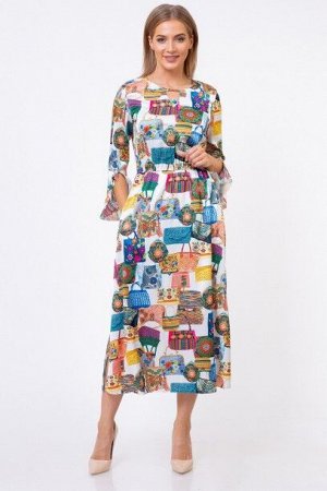 Платье Цветной/сумки 981