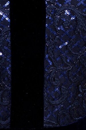 Платье 200 "Велюр кружево", темно-синий