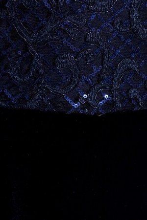 Платье 206 "Велюр кружево", темно-синий